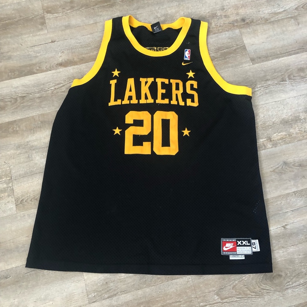 Vintage Nike Los Angeles Lakers Gary Payton #20 Black NBA Jersey Rare Men’s XXL